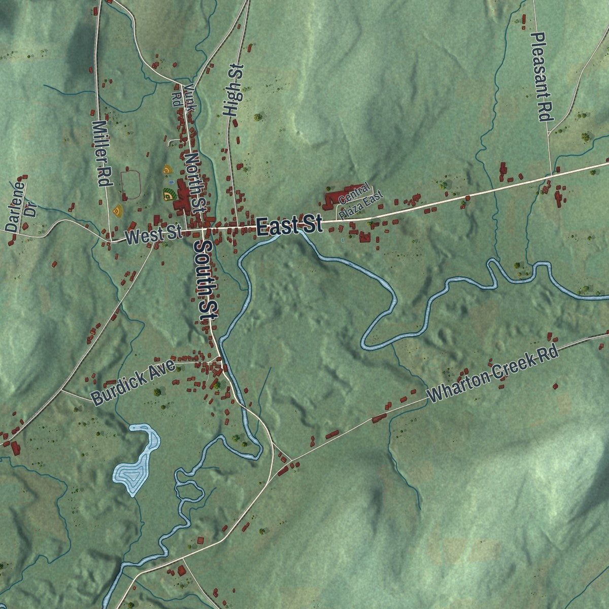 Close-up 1 of the Edmeston, New York map artwork