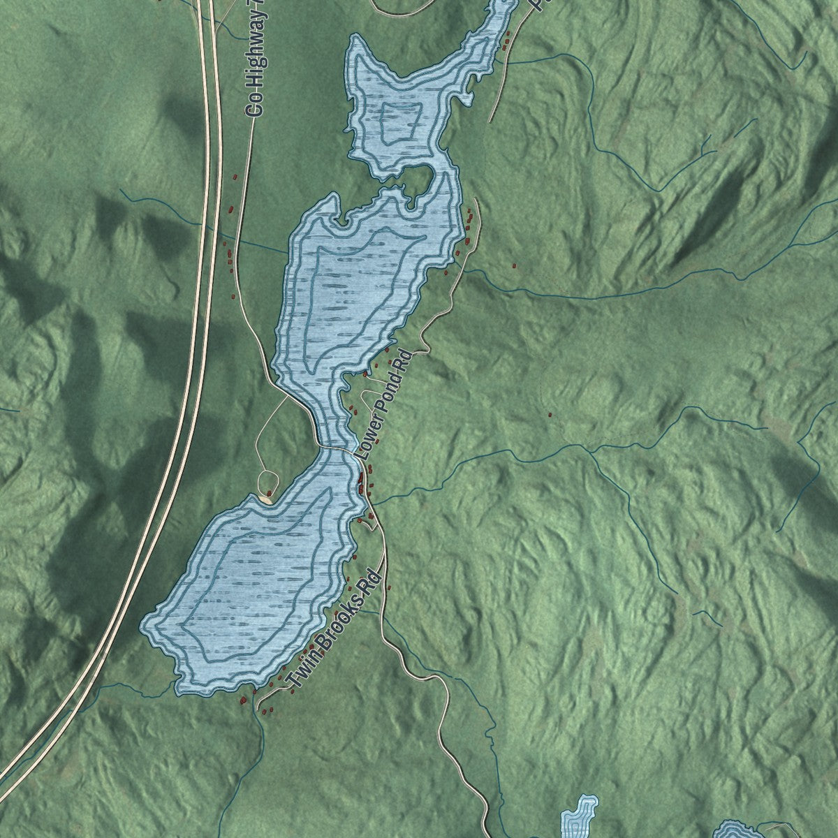 Close-up 1 of the Elizabethtown, New York map artwork