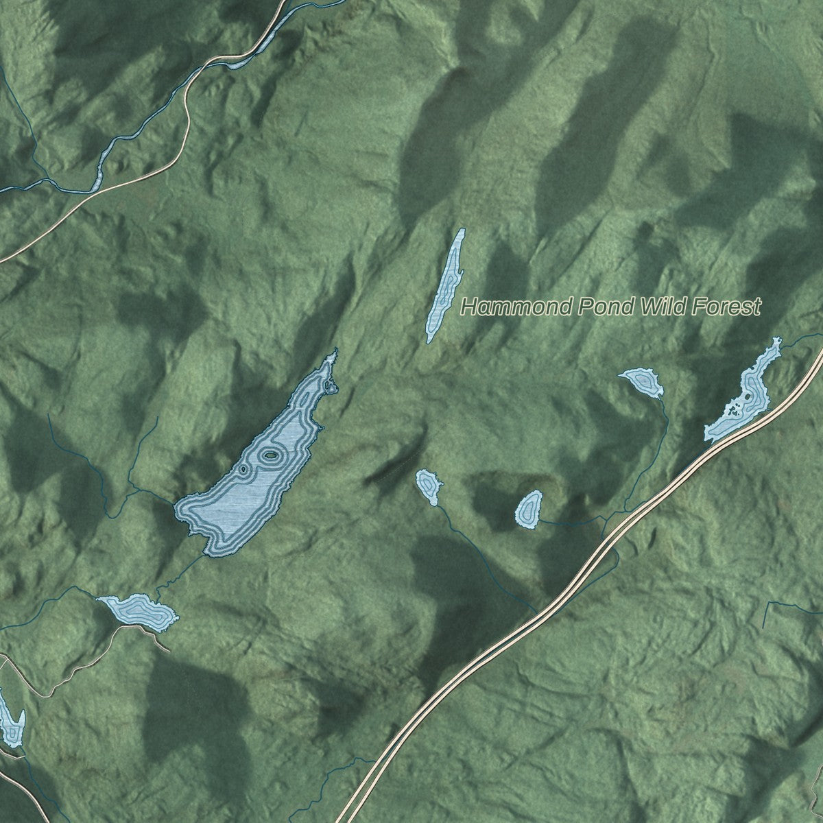 Close-up 2 of the Elizabethtown, New York map artwork