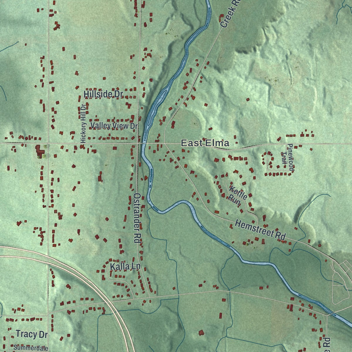 Close-up 1 of the Elma, New York map artwork