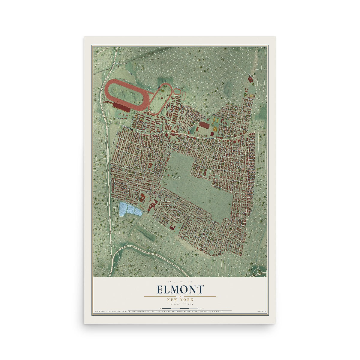 Elmont, New York map print, 12" x 18" Archival Matte Print mockup