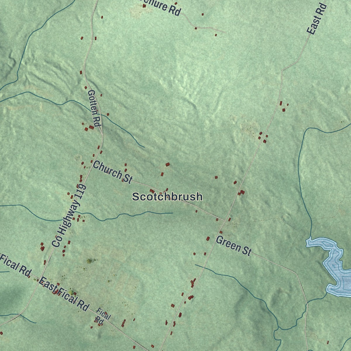 Close-up 2 of the Ephratah, New York map artwork