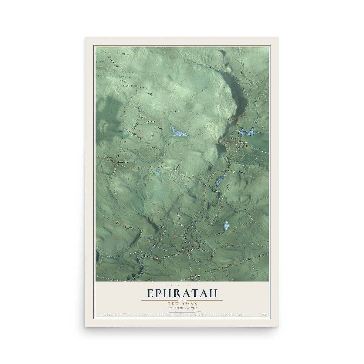 Ephratah, New York map print, 12" x 18" Archival Matte Print mockup