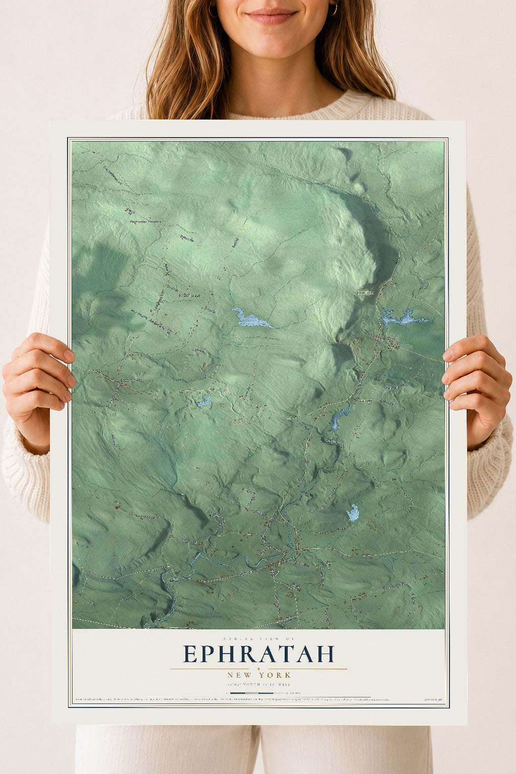 Ephratah, New York map print, 18" x 24" Archival Matte Print mockup