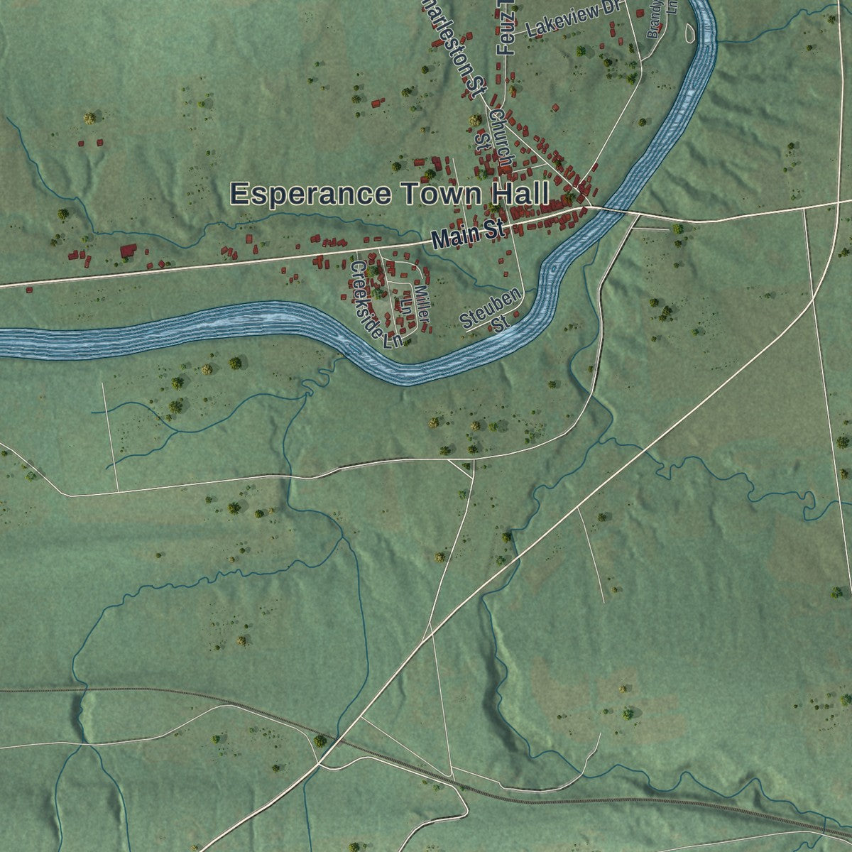 Close-up 2 of the Esperance, New York map artwork
