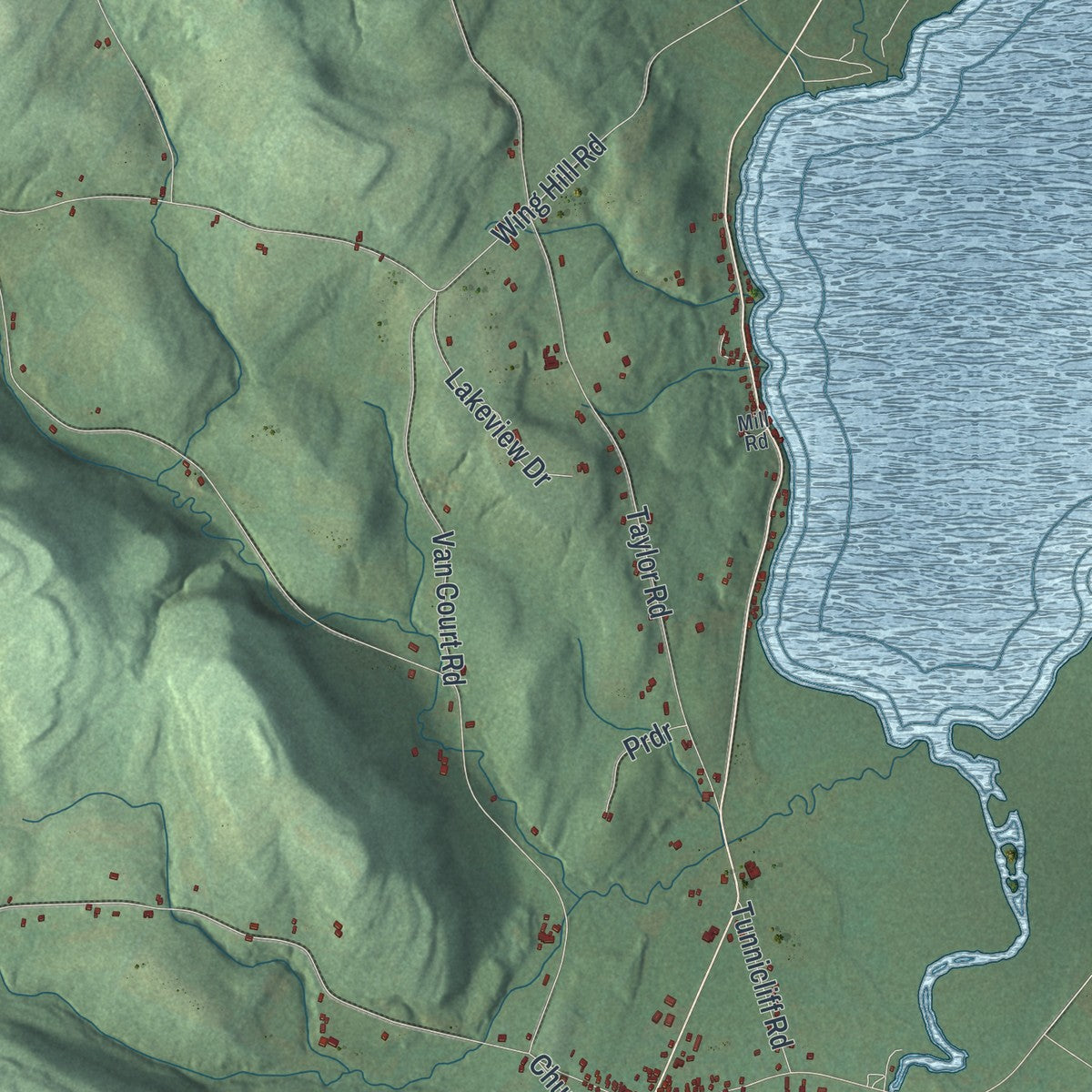 Close-up 1 of the Exeter, New York map artwork
