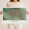 Farmingdale, New York map print, 12" x 18" Archival Matte Print mockup