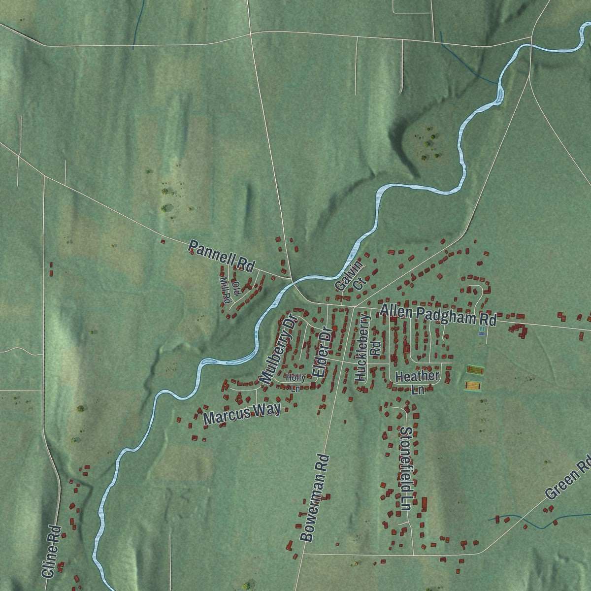 Close-up 2 of the Farmington, New York map artwork