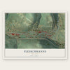 Fleischmanns, New York map print, the full design
