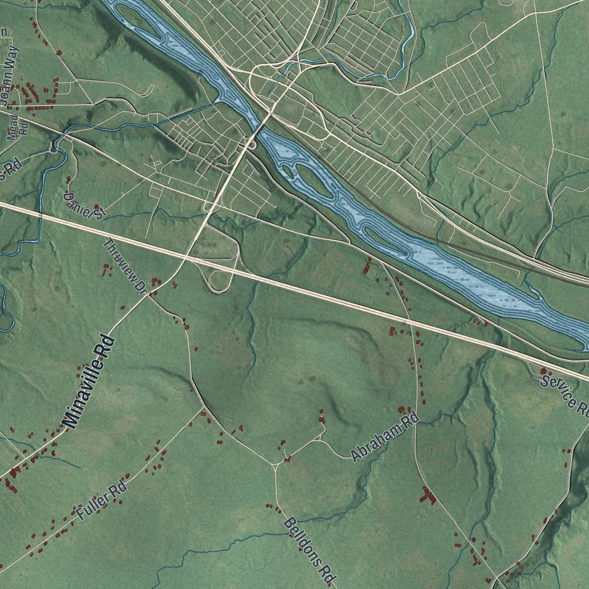 Close-up 1 of the Florida, New York map artwork