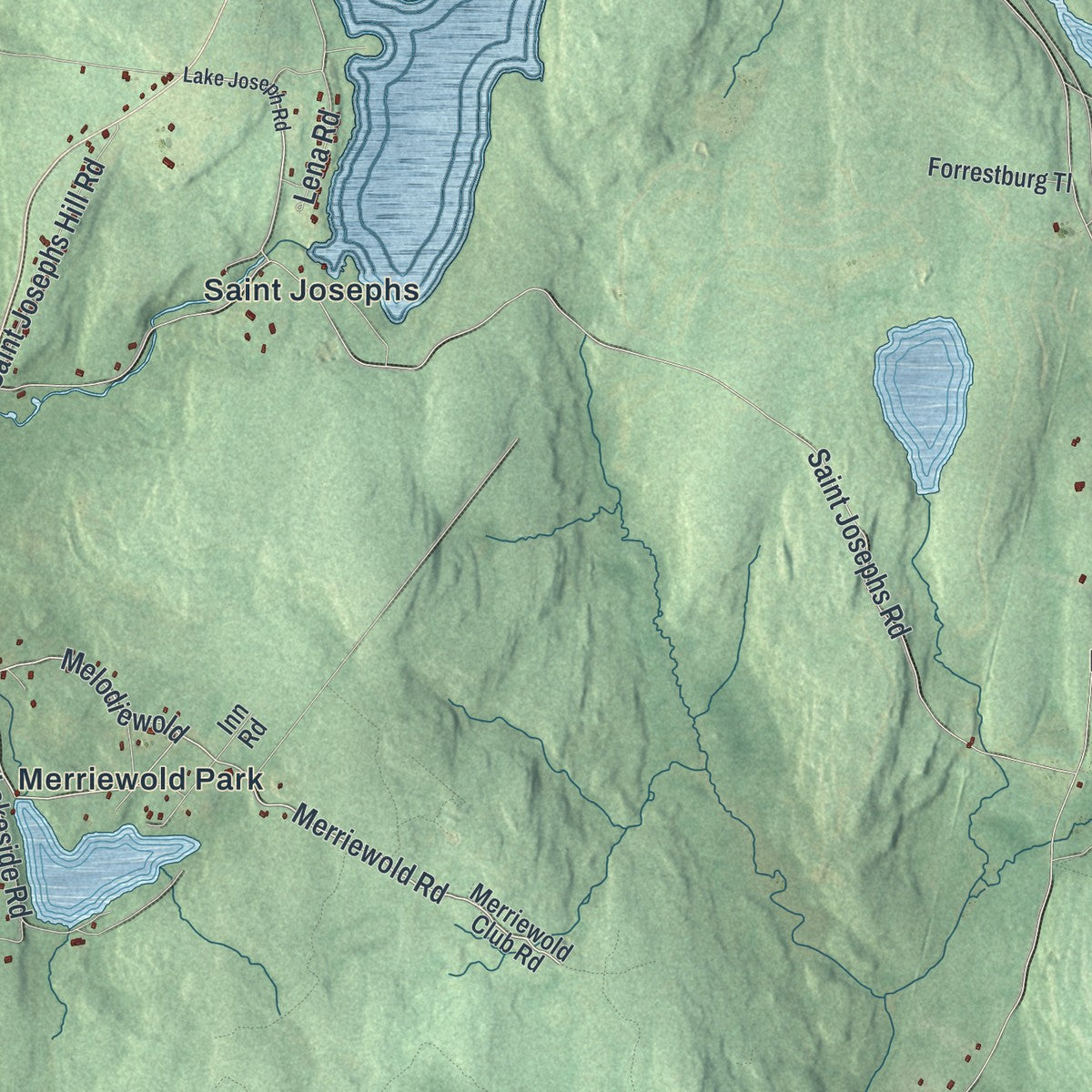 Close-up 1 of the Forestburgh, New York map artwork