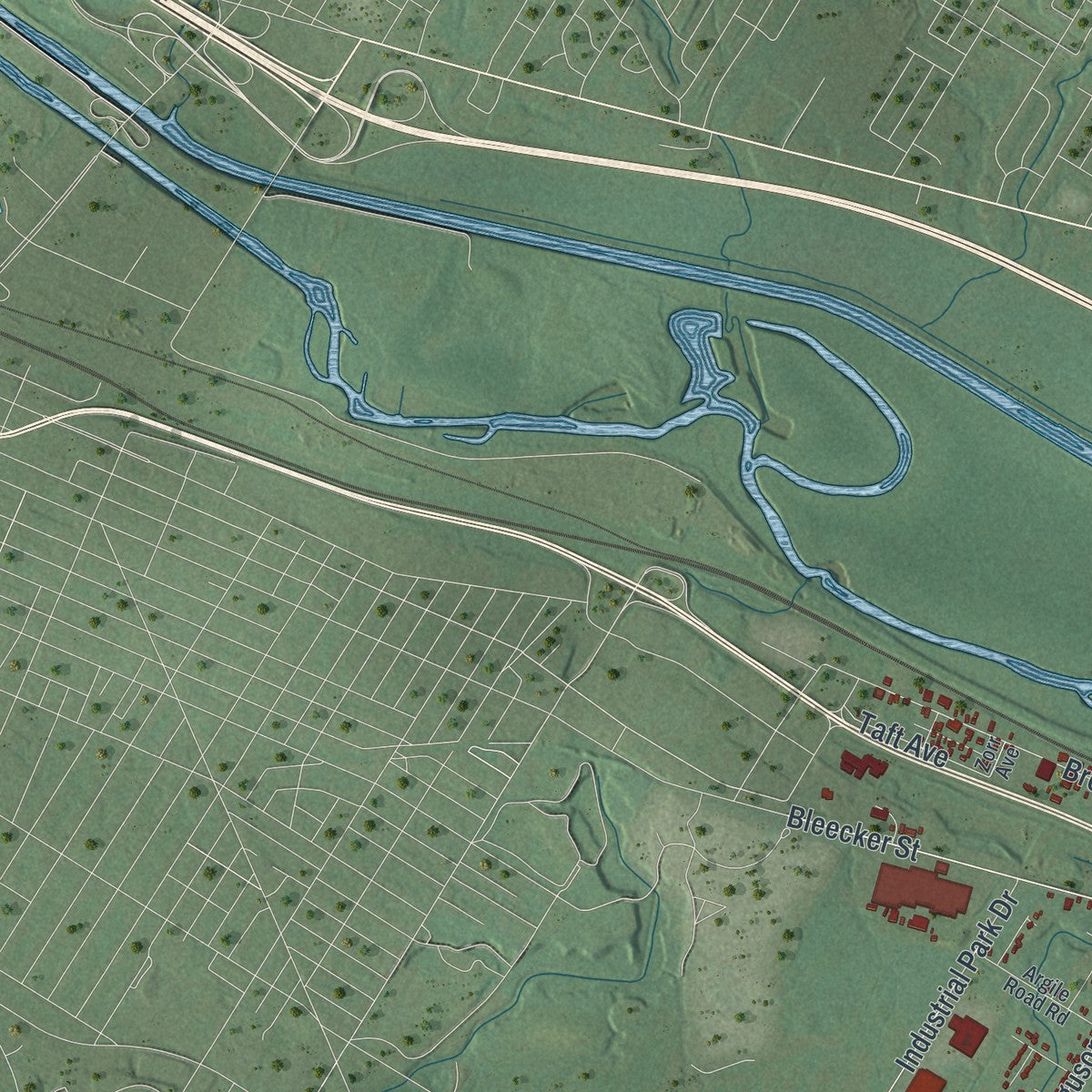 Close-up 2 of the Frankfort, New York map artwork