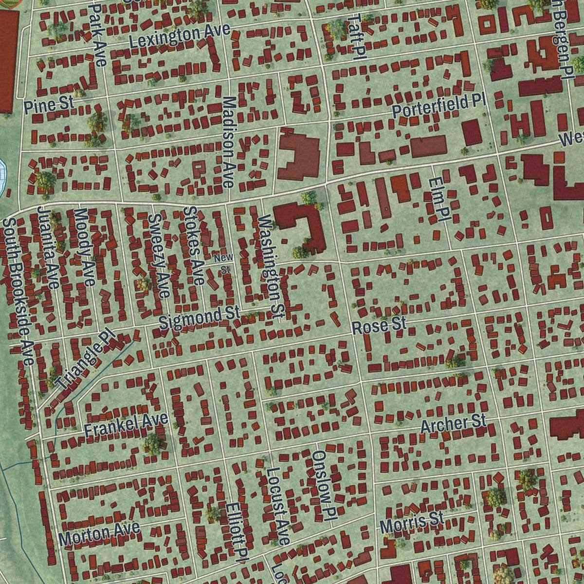 Close-up 2 of the Freeport, New York map artwork