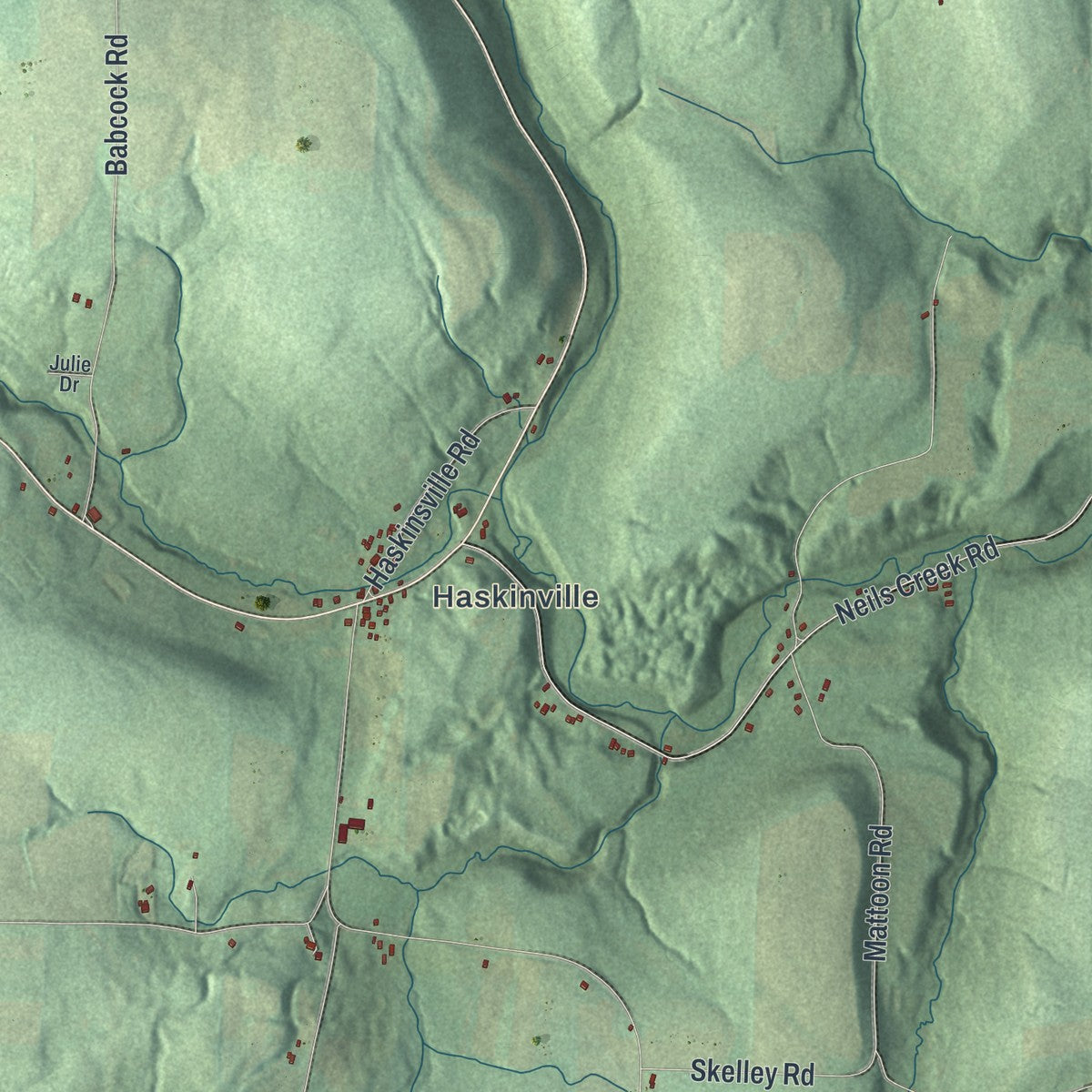 Second close-up of the map of Fremont, Steuben County, New York print showing more streets and buildings