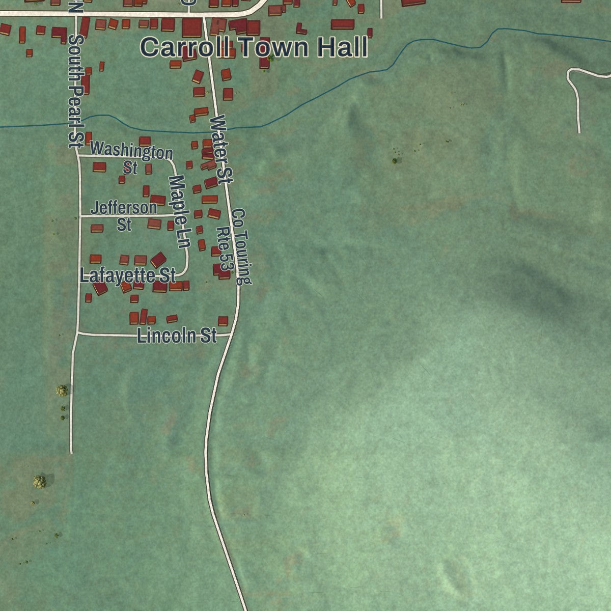 Close-up 2 of the Frewsburg, New York map artwork