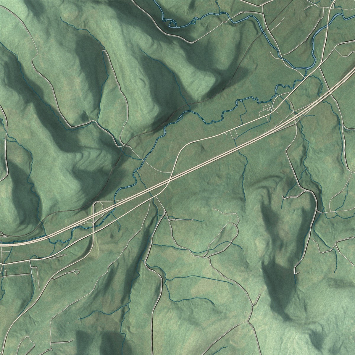 Close-up 2 of the Fulton Town (Schoharie County), New York map artwork