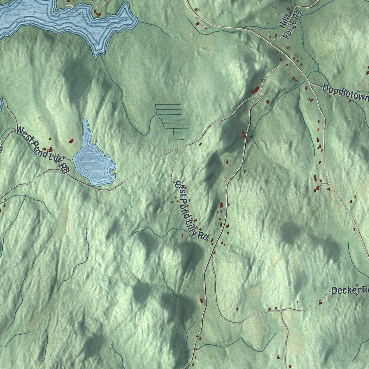 Close-up 2 of the Gallatin, New York map artwork