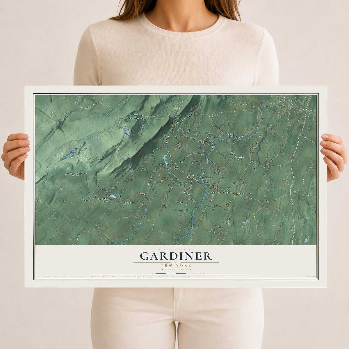 Gardiner, New York map print, 12" x 18" Archival Matte Print mockup