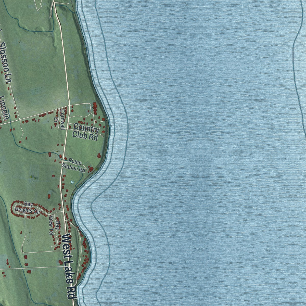 Close-up 2 of the Geneva Town (Ontario County), New York map artwork