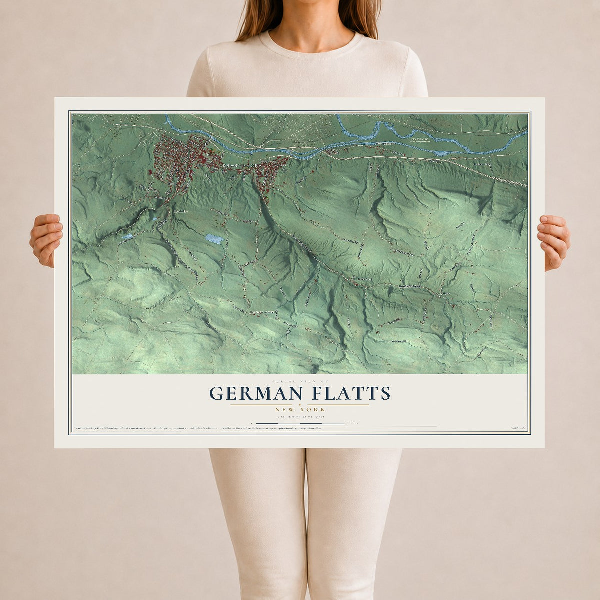 German Flatts, New York map print, 24" x 36" Archival Matte Print mockup