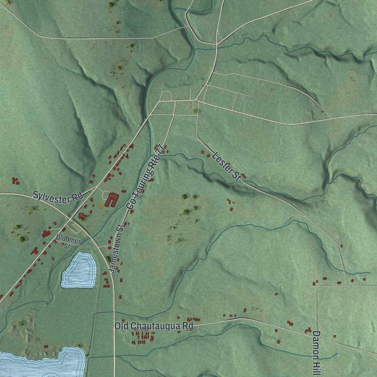 Close-up 1 of the Gerry, New York map artwork