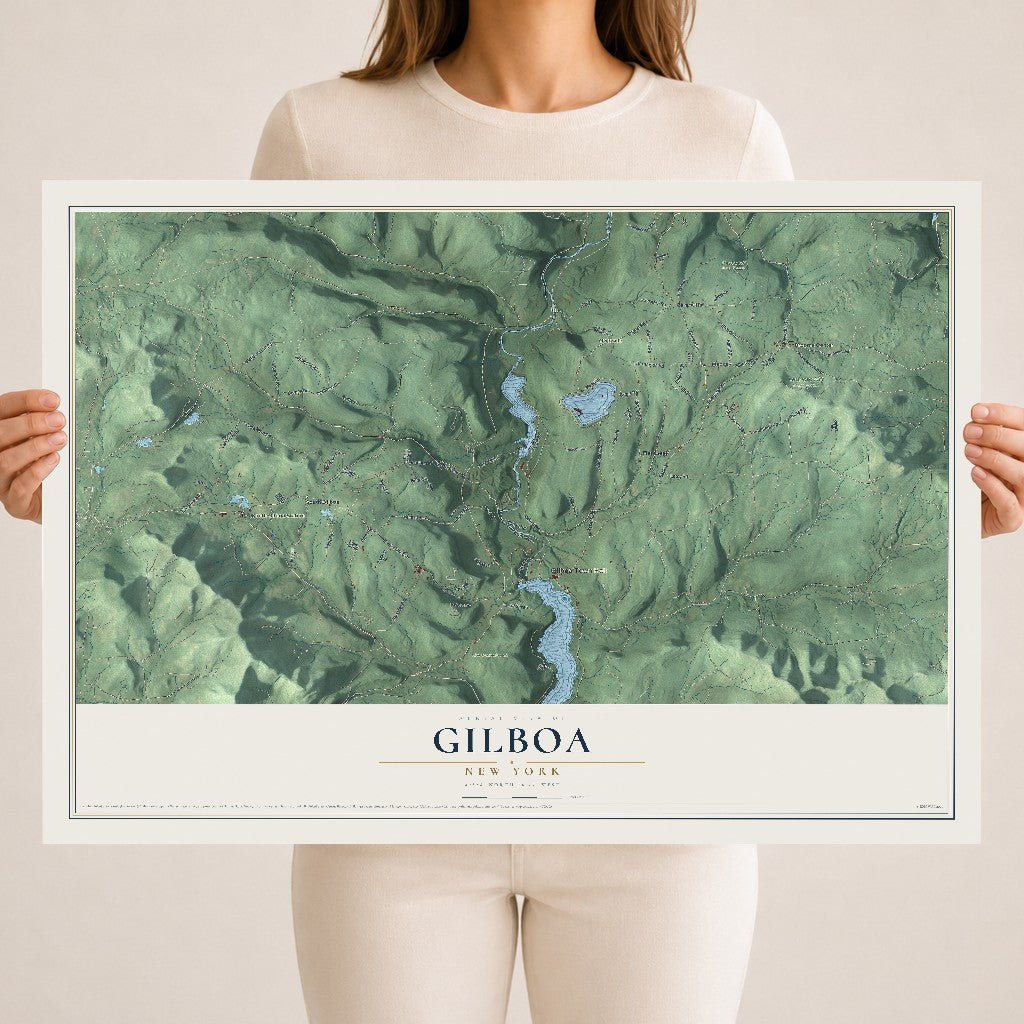 Gilboa, New York map print, 18" x 24" Archival Matte Print mockup