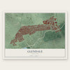 Glendale, New York map print, the full design