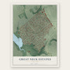 Great Neck Estates, New York map print, the full design