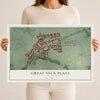 Great Neck Plaza, New York map print, 12" x 18" Archival Matte Print mockup