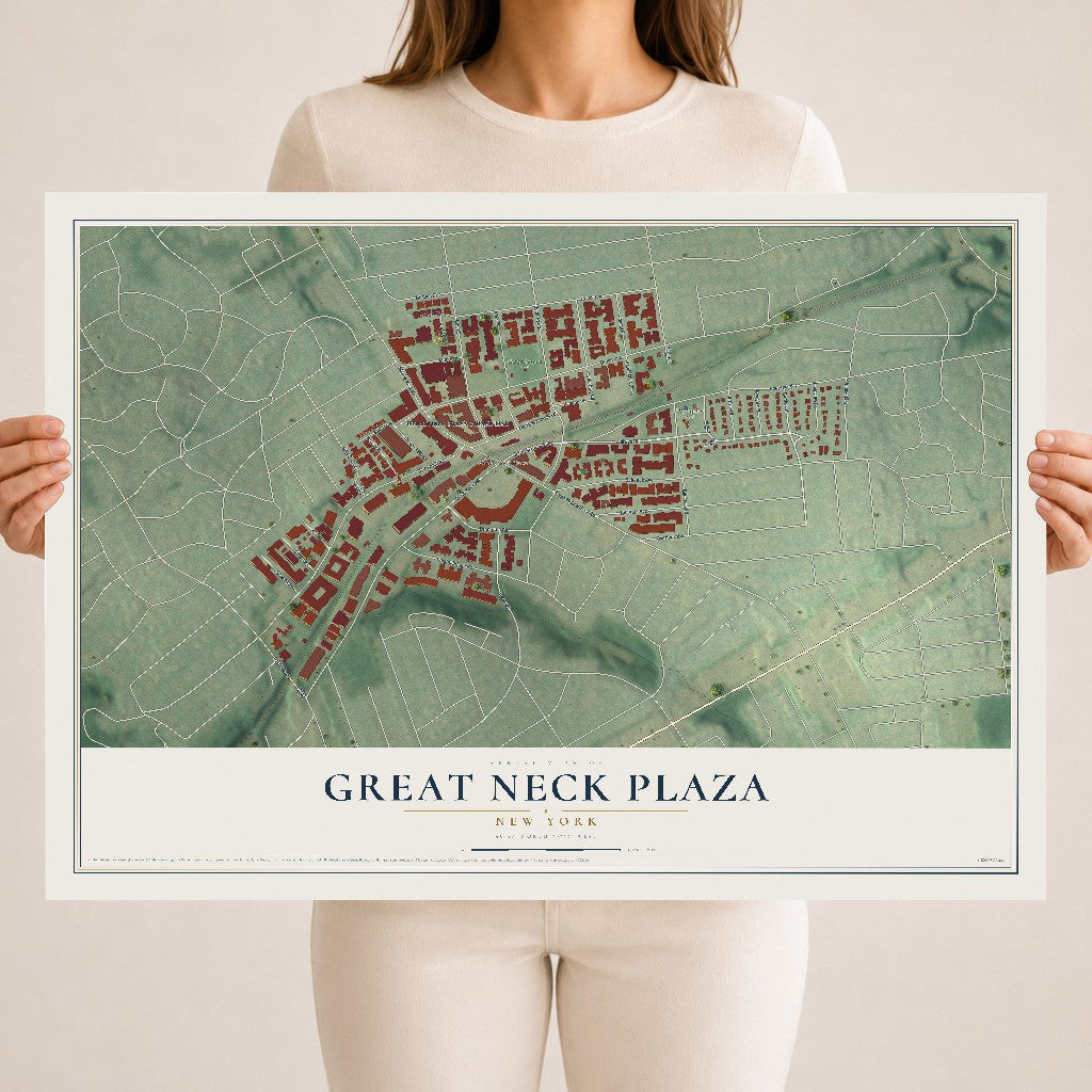 Great Neck Plaza, New York map print, 18" x 24" Archival Matte Print mockup
