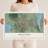 Great Neck, New York map print, 12" x 18" Archival Matte Print mockup