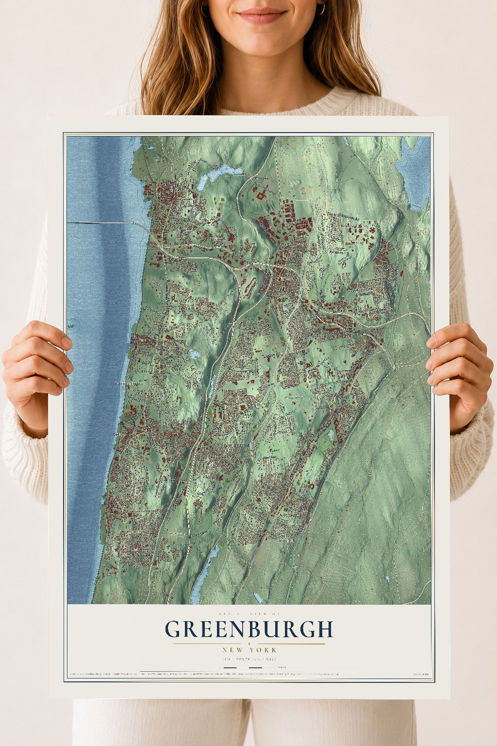 Greenburgh, New York map print, 18" x 24" Archival Matte Print mockup