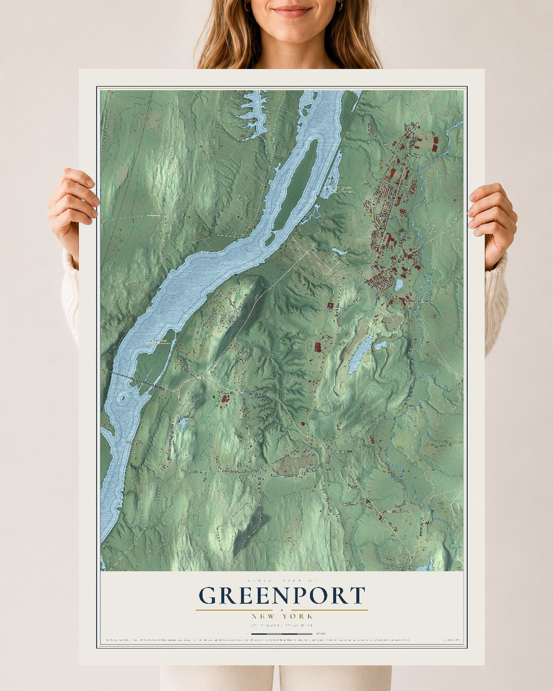 Greenport, New York map print, 24" x 36" Archival Matte Print mockup