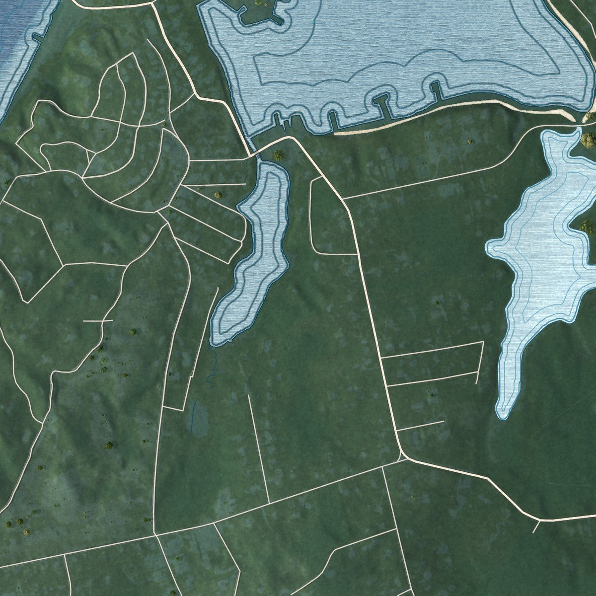 Close-up of the map of Greenport West, New York print showing street and building detail