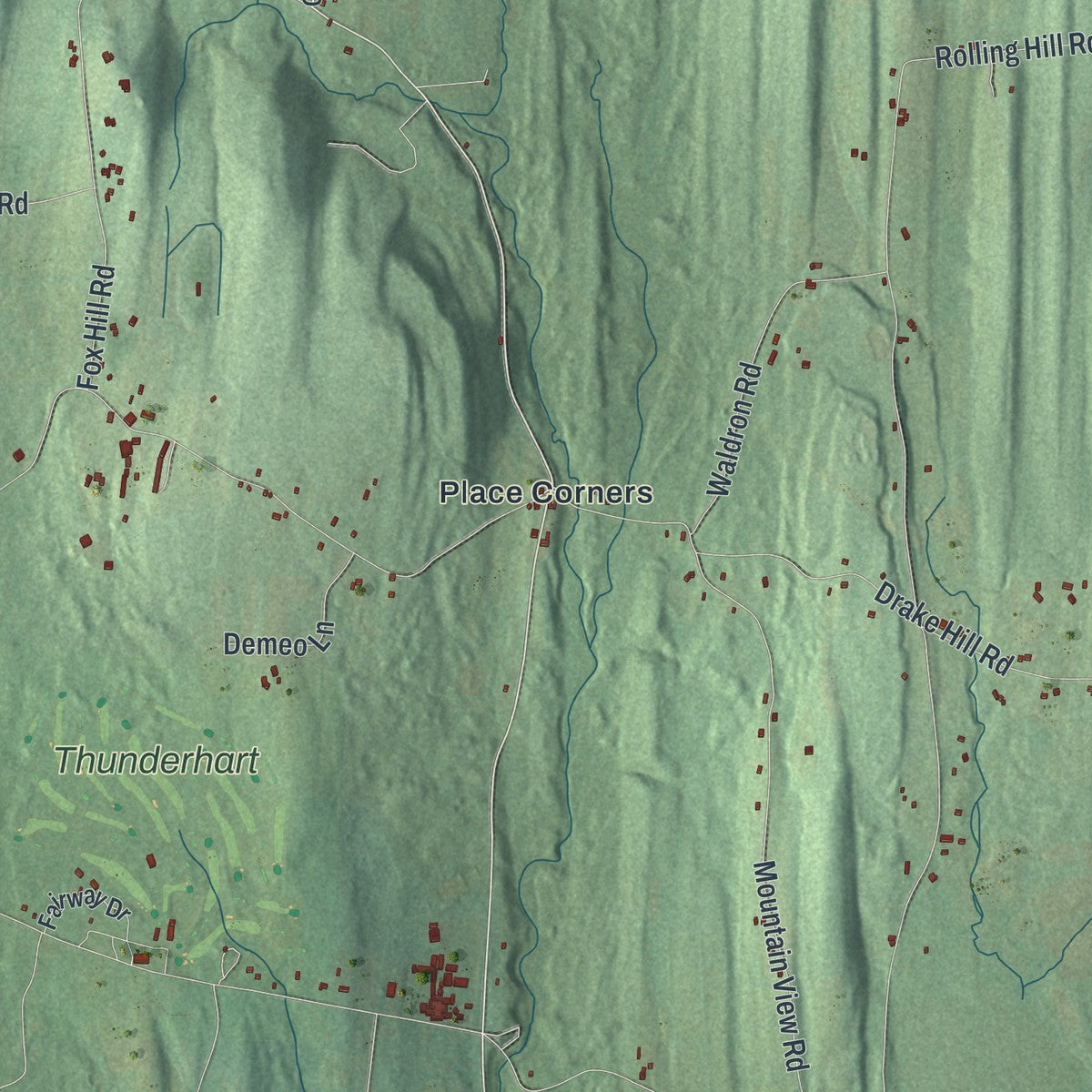 Close-up 2 of the Greenville Town (Greene County), New York map artwork