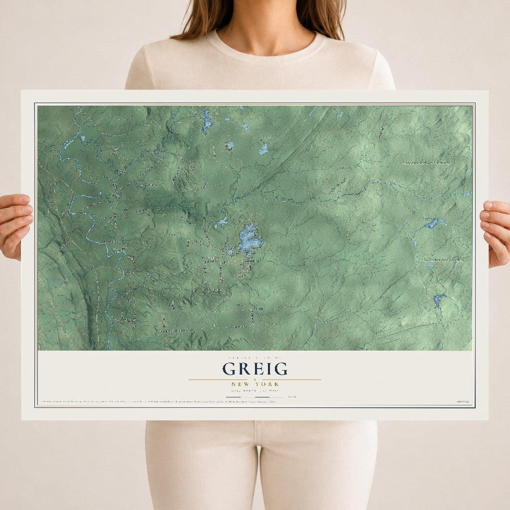 Greig, New York map print, 18" x 24" Archival Matte Print mockup
