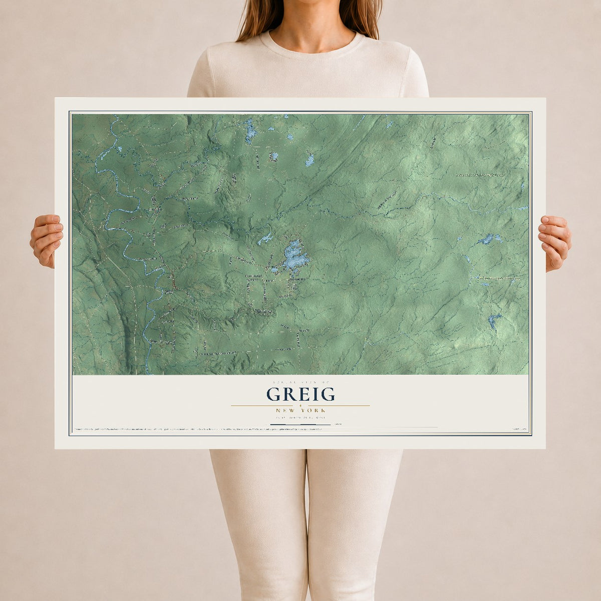 Greig, New York map print, 24" x 36" Archival Matte Print mockup