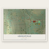 Greigsville, New York map print, the full design