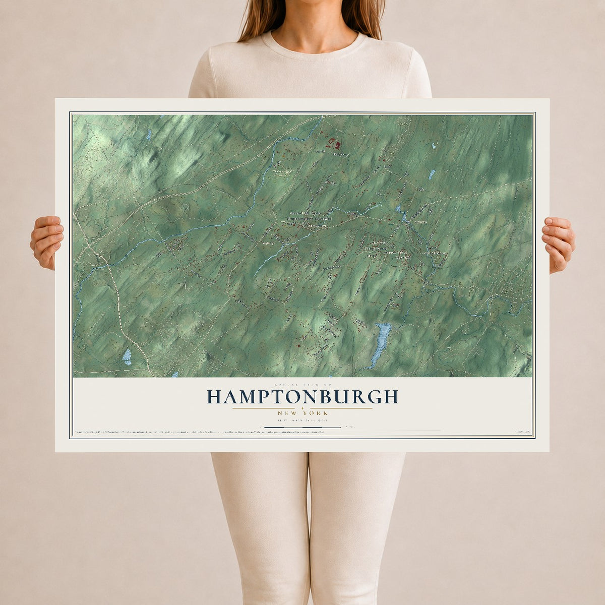 Hamptonburgh, New York map print, 24" x 36" Archival Matte Print mockup