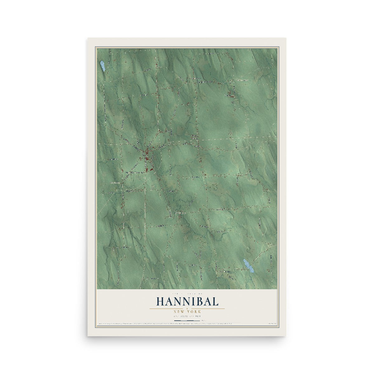Hannibal, New York map print, 12" x 18" Archival Matte Print mockup