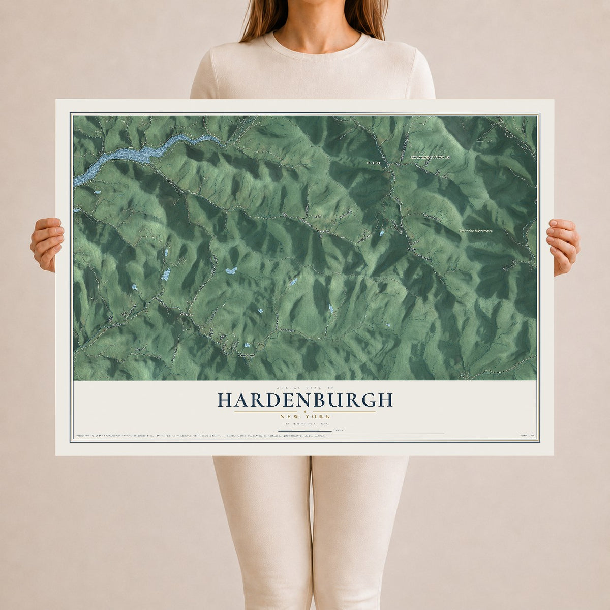 Hardenburgh, New York map print, 24" x 36" Archival Matte Print mockup