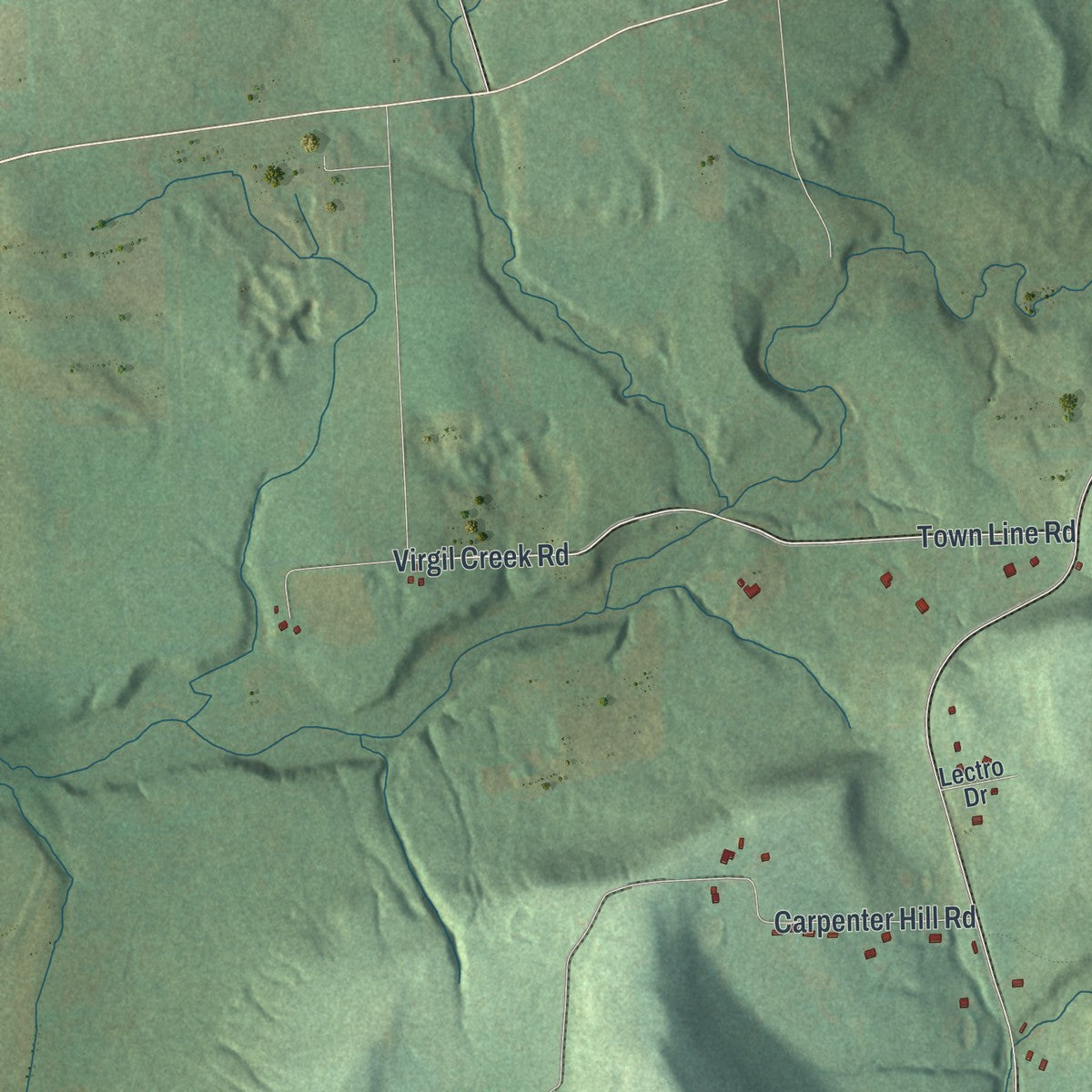 Close-up 2 of the Harford, New York map artwork