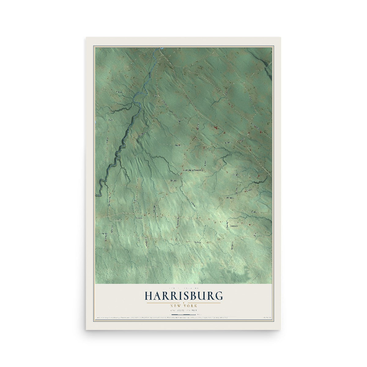 Harrisburg, New York map print, 12" x 18" Archival Matte Print mockup