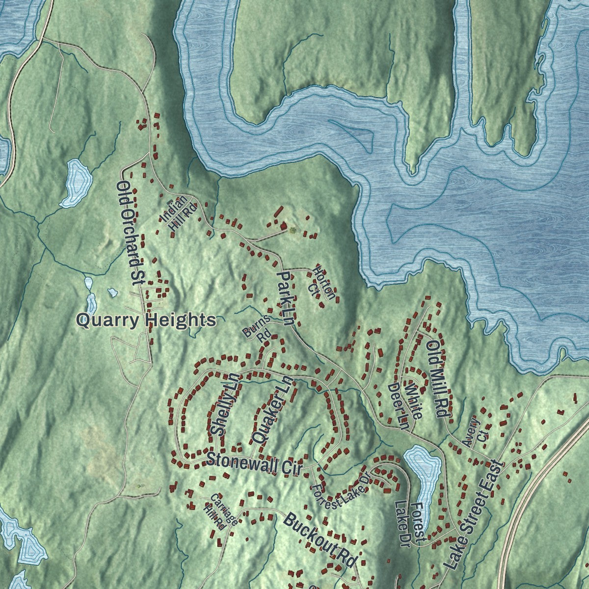 Close-up 1 of the Harrison, New York map artwork