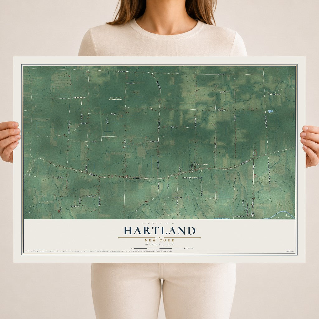 Hartland, New York map print, 18" x 24" Archival Matte Print mockup