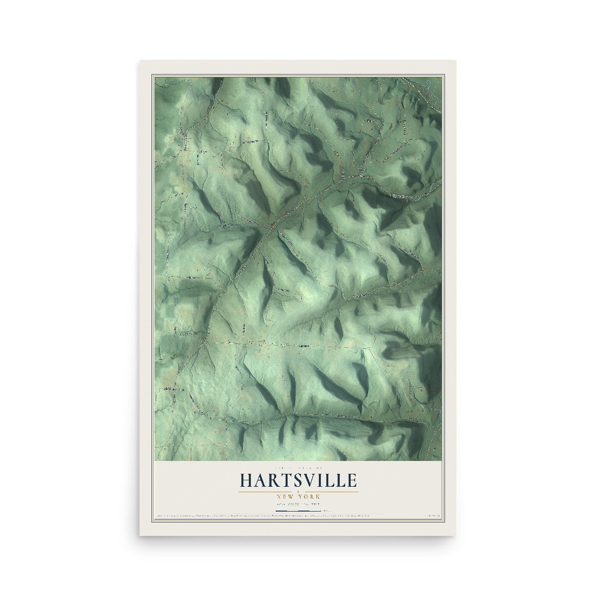 Hartsville, New York map print, 12" x 18" Archival Matte Print mockup