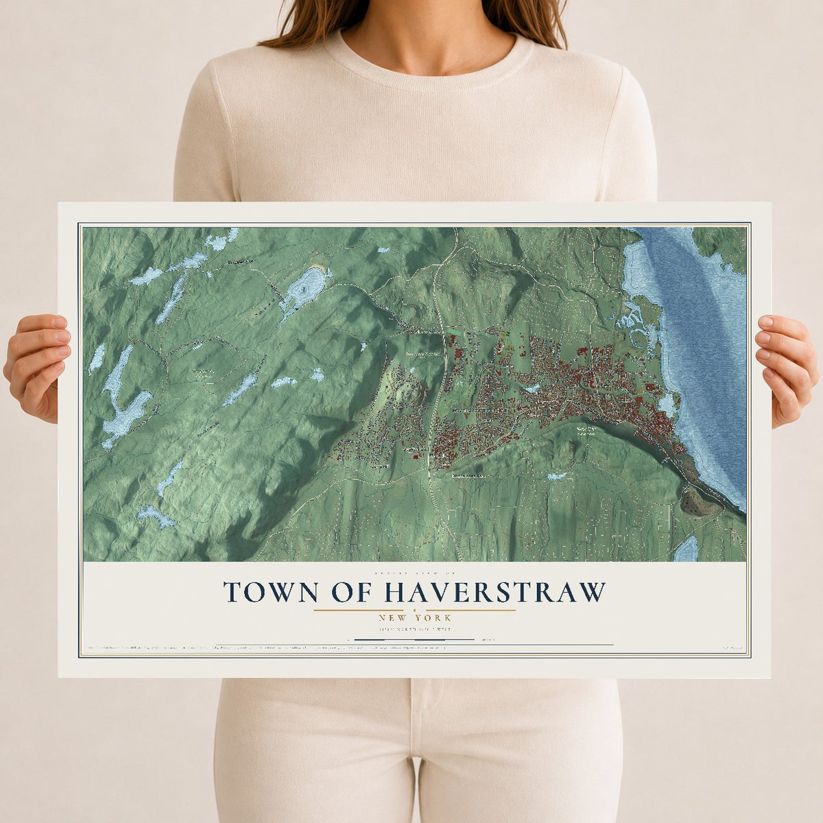 Haverstraw, New York map print, 12" x 18" Archival Matte Print mockup