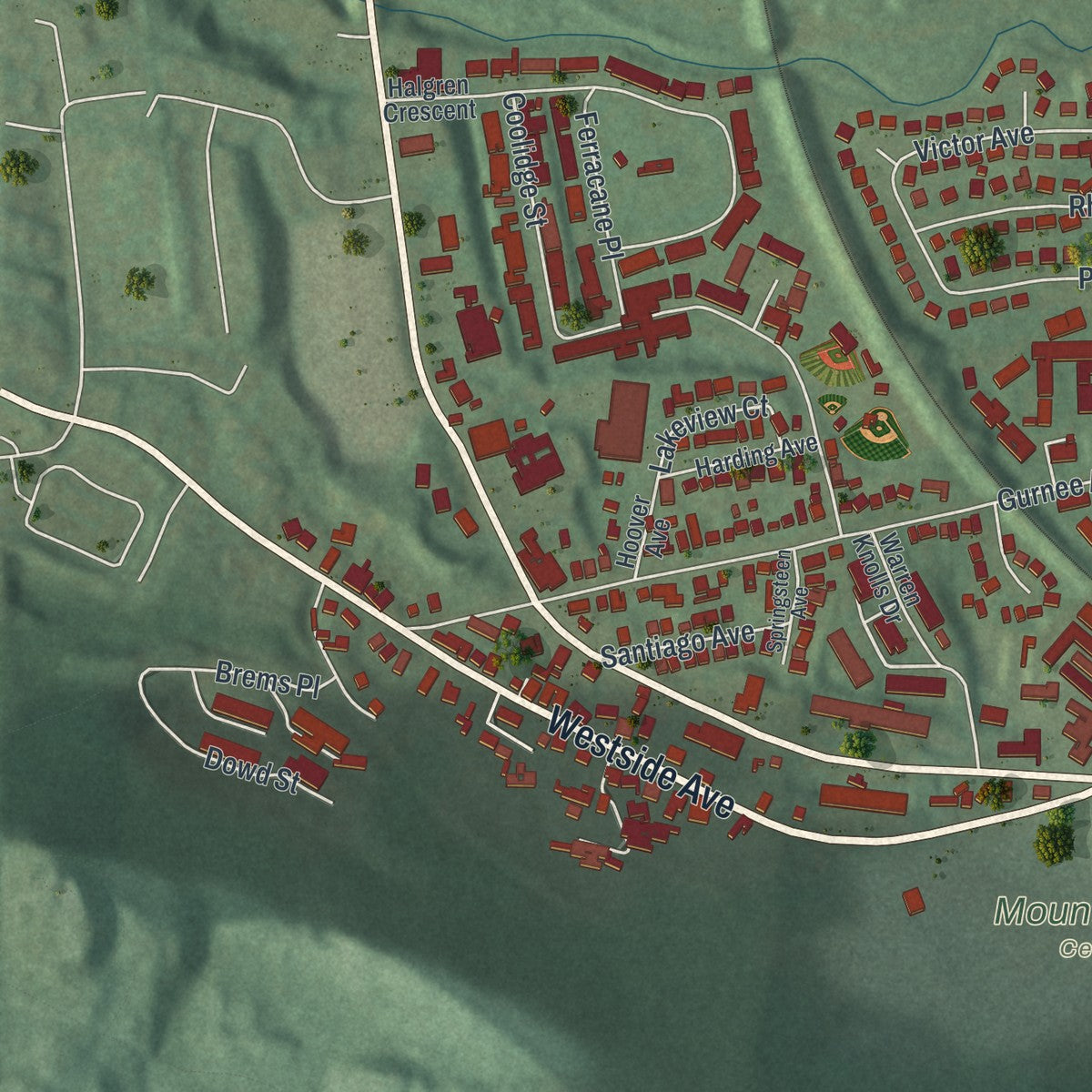 Close-up 2 of the Haverstraw, New York map artwork
