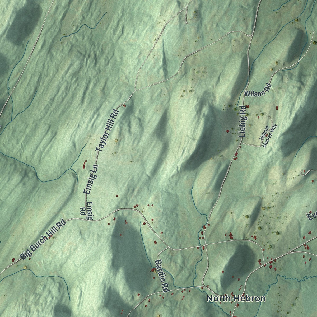 Close-up 2 of the Hebron, New York map artwork