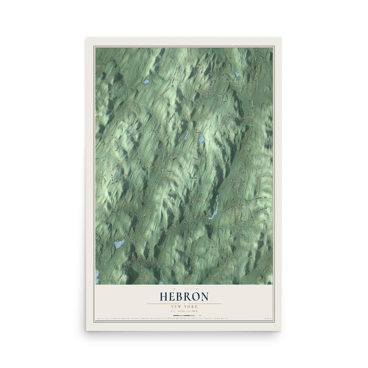 Hebron, New York map print, 12" x 18" Archival Matte Print mockup